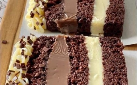 Layered Chocolate Cake with Creamy