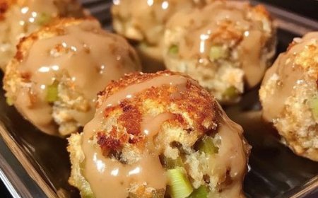 Balls made of leftover turkey and stuffing