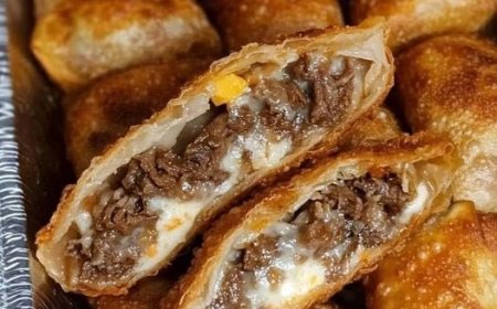 Egg rolls filled with Philly cheesesteak