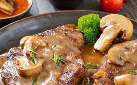 Steak with Mushroom Gravy Recipe