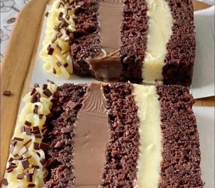 Layered Chocolate Cake with Creamy