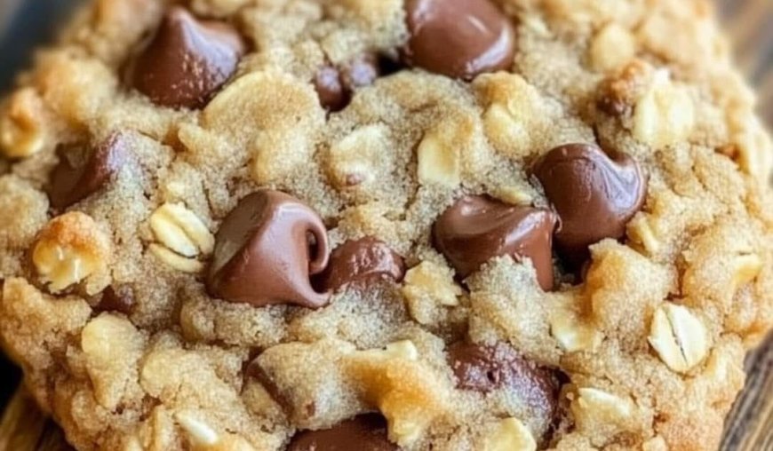 Soft oatmeal cookies with chocolate chips