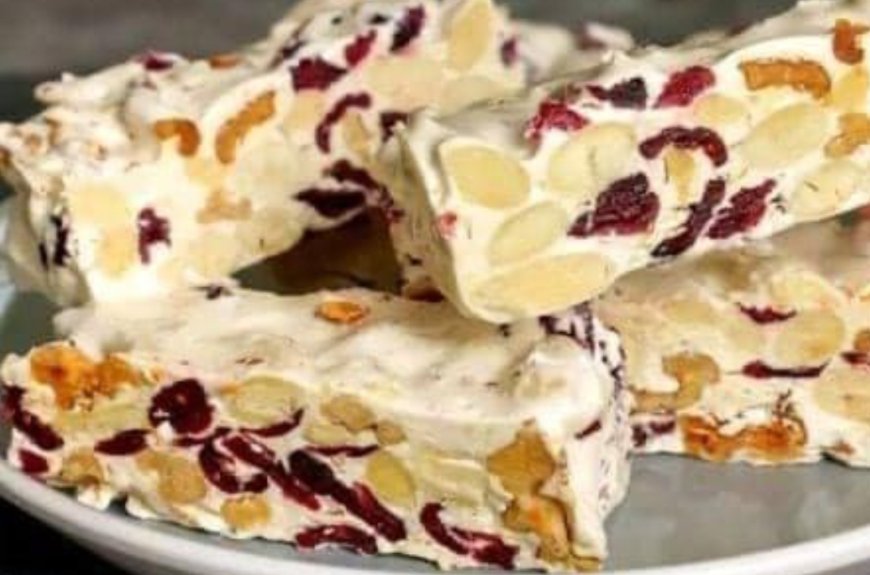 Nougat with Almonds, Walnuts, and Cranberries