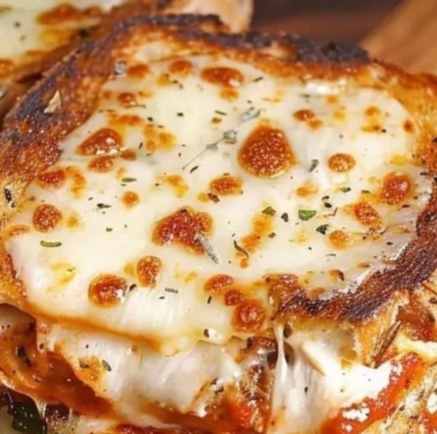 Chicken Parmesan grilled cheese sandwich