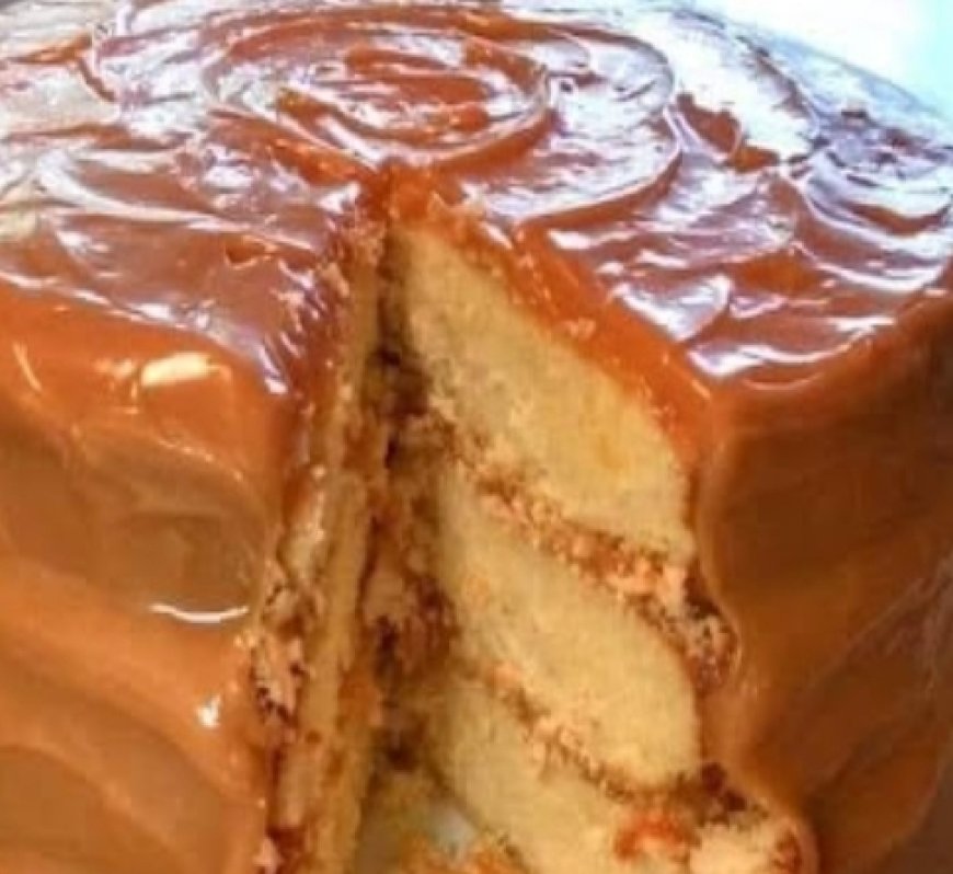 Homemade caramel cake
