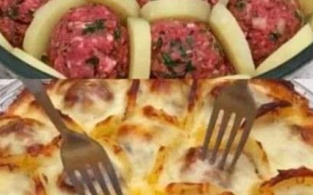 Potatoes with Meatballs And Cheese