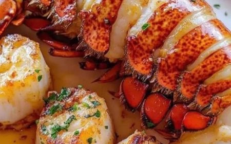 GARLIC BUTTER LOBSTER AND SCALLOPS