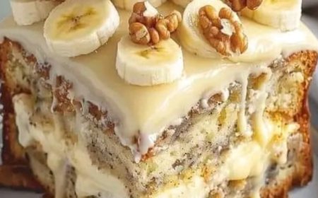 Heavenly Banana Walnut Cream Cake