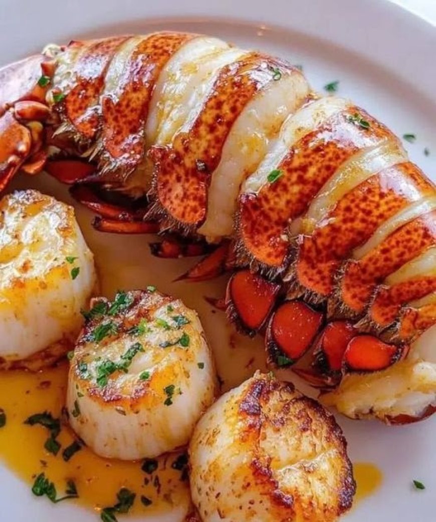 GARLIC BUTTER LOBSTER AND SCALLOPS