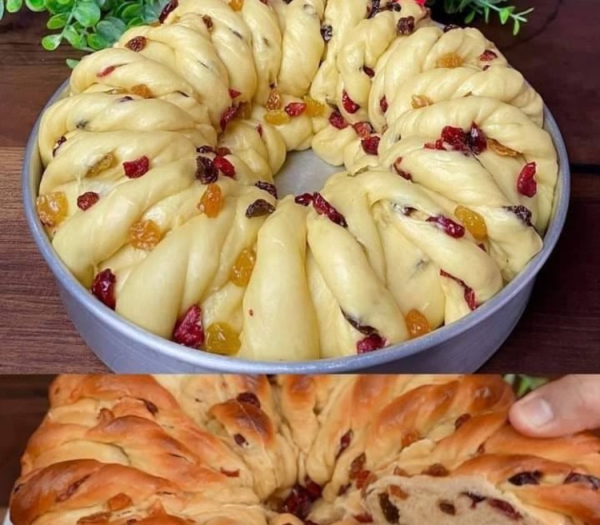 Festive Cranberry and Raisin Twist Bread