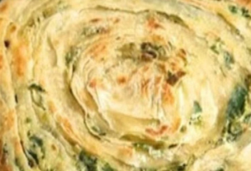 Flatbread with Green Onions and Spinach Made at Home