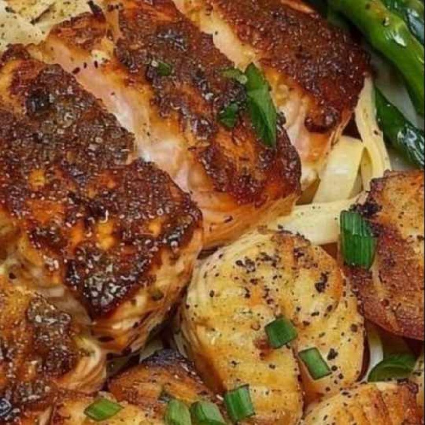 Cajun Salmon Alfredo.