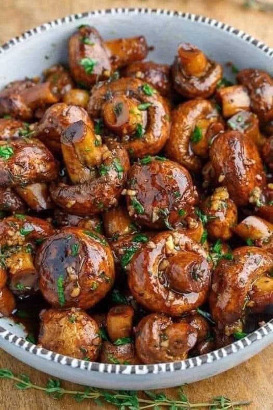 Air-fryer Garlic Butter Mushroom Recipe
