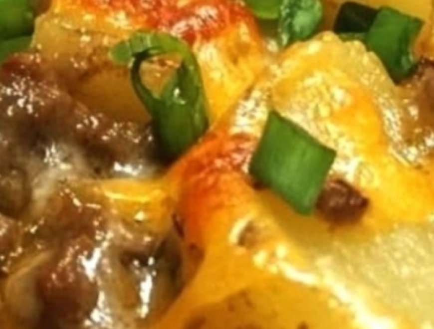 Ultimate Crockpot Cheesesteak Potato Casserole Recipe