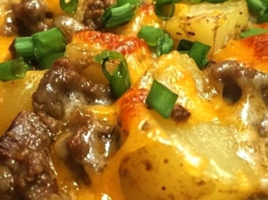 Ultimate Crockpot Cheesesteak Potato Casserole Recipe