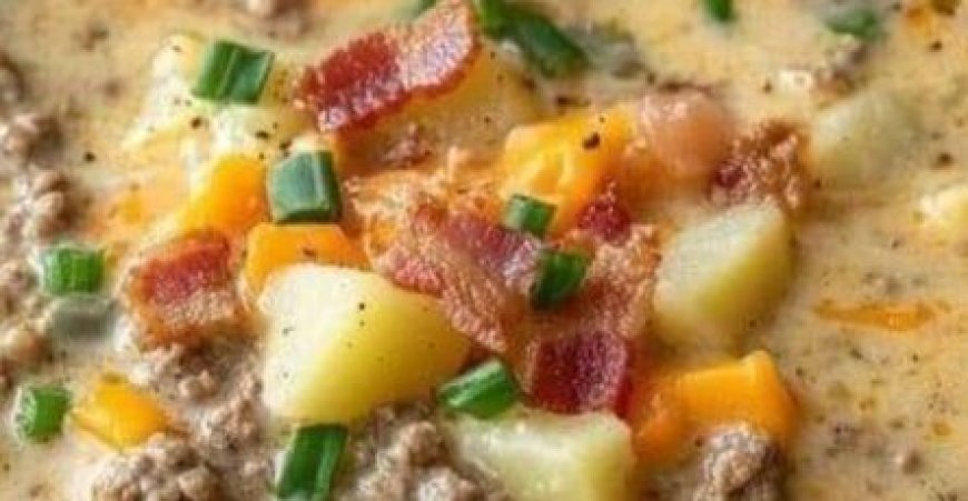 Slow Cooker Cheesy Burger Flavored Soup: A Cozy Comfort Dish