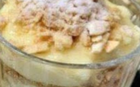 creamy dessert in a glass