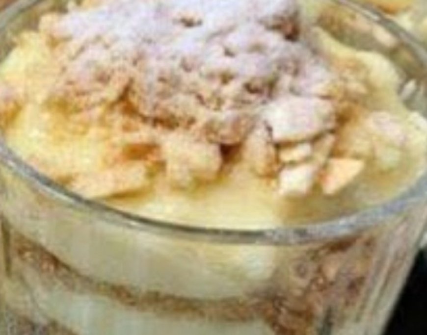 creamy dessert in a glass