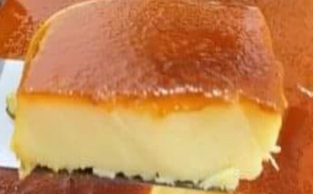 Simple Bakery Pudding with golden caramel