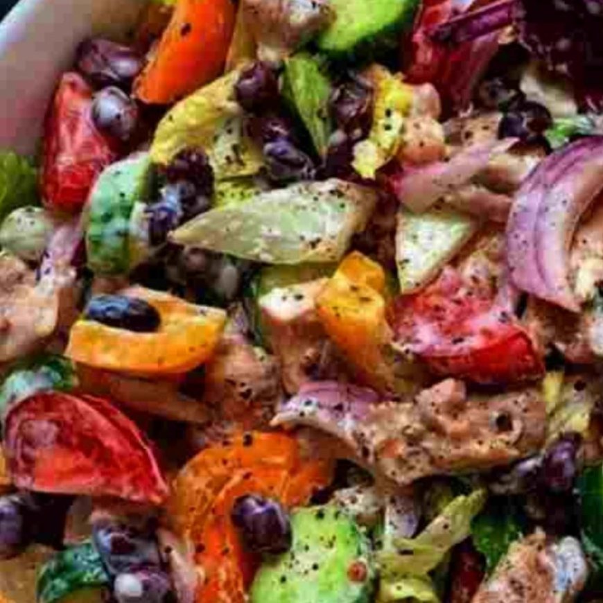 Chicken and Vegetable Salad with Creamy Dressing