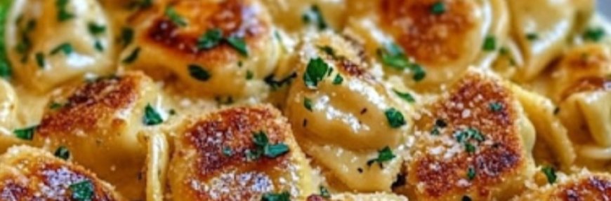 Creamy Garlic Parmesan Tortellini with Chicken Broccoli