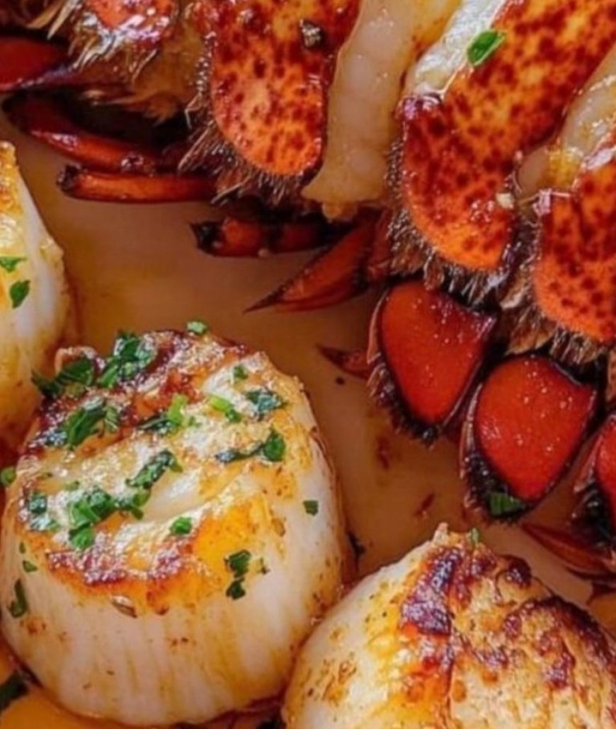 GARLIC BUTTER LOBSTER AND SCALLOPS