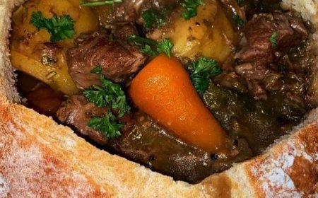 Beef Stew in a Bread Bowl
