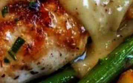 Honey Mustard Chicken with Roasted Asparagus and Potatoes