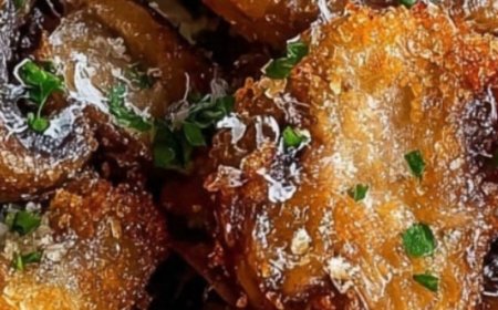 Crispy Garlic Parmesan Fried Mushrooms