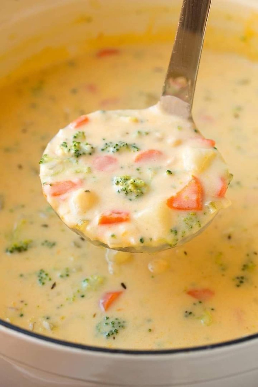 Slow Potato Soup Broccoli Cheddar