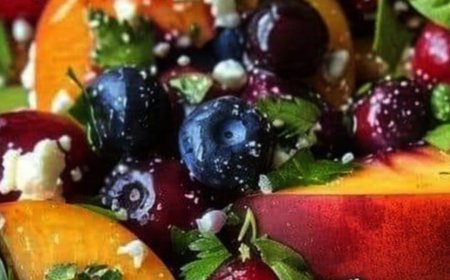 Blueberry Peach Feta Salad