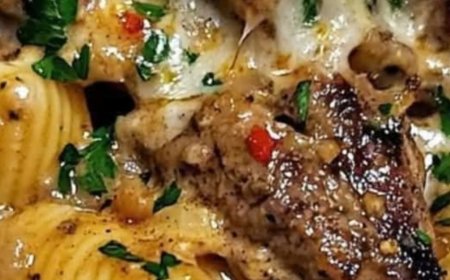 Garlic Butter Steak Bites & Creamy Parmesan Shells