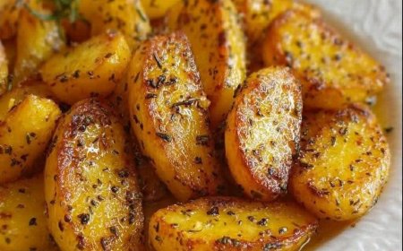 Golden Roasted Lemon Herb Potatoes