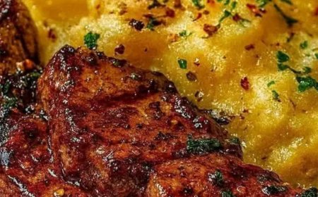 Garlic Butter Steak Bites and Cheesy Smashed Potatoes