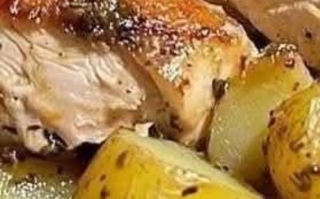 Chicken and Potatoes with Garlic Parmesan Cream Sauce