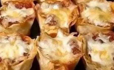 Wonton Wrapper Lasagna Bites