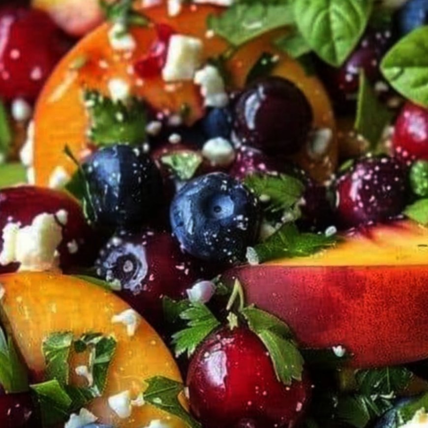 Blueberry Peach Feta Salad