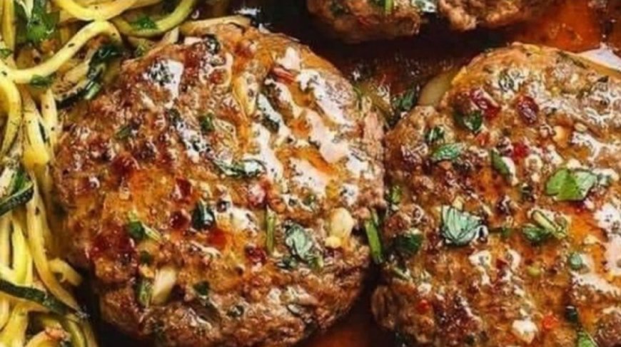 Hamburger steaks with onion gravy