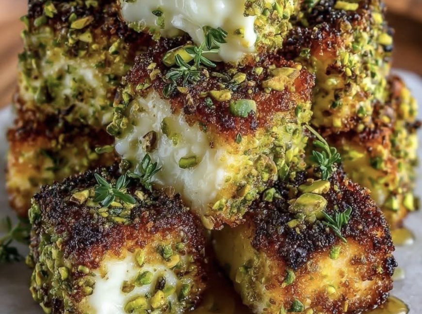 Pistachio-Crusted Brie Bites