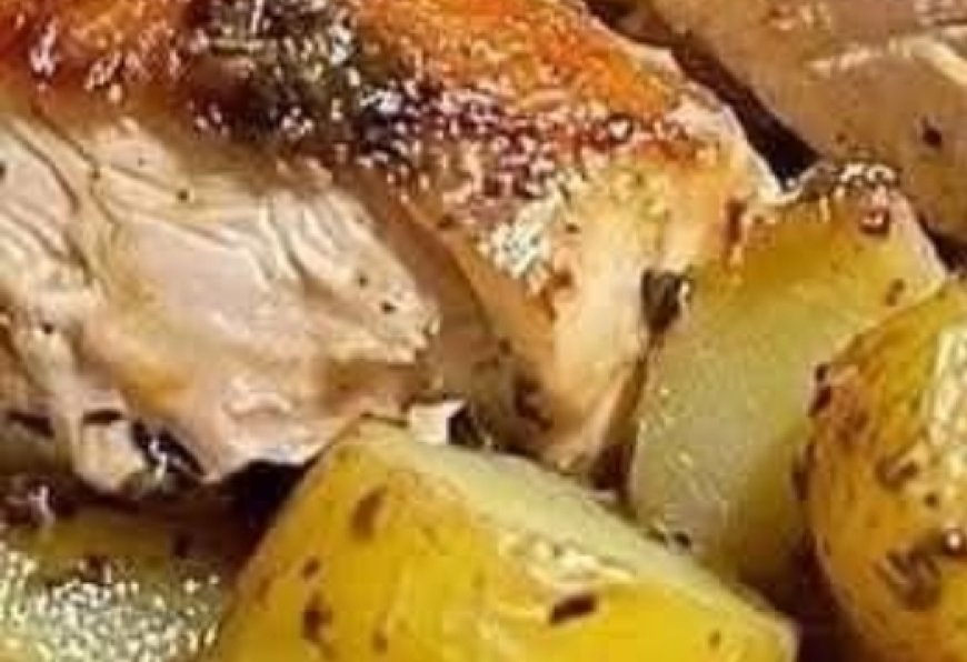 Chicken and Potatoes with Garlic Parmesan Cream Sauce