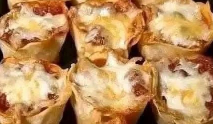 Wonton Wrapper Lasagna Bites